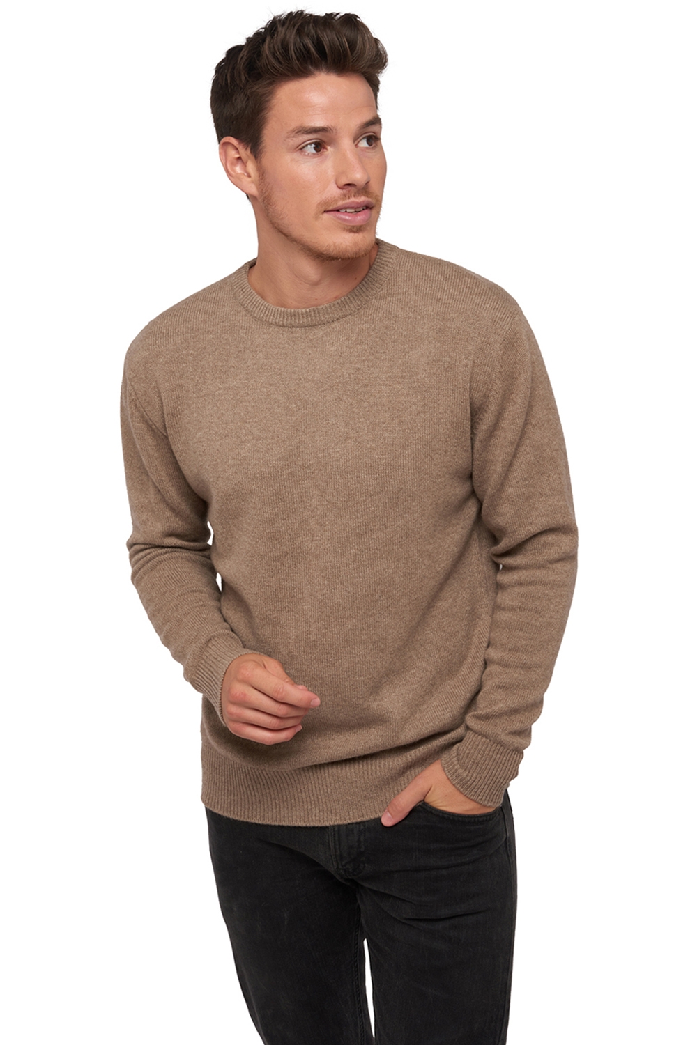 Cachemire Naturel pull homme epais natural ness 4f natural brown l